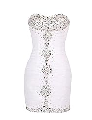 Girls A-line Tulle Short Sequined Beaded Homecoming Dress 