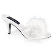 3 Inch Classic Marabou Slipper Faux Fur Sexy Shoes White Satin