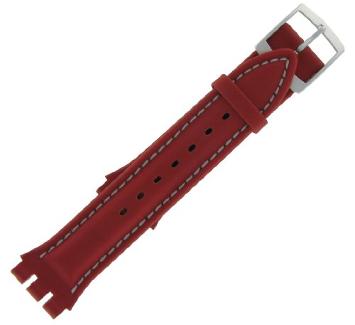 Hirsch 20mm Watch Band Red Rubber