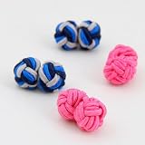 Pink, blue gray popular silk knot Cufflinks with Gift Box discount gift Y&G Ten pair of Silk Cufflinks C7120