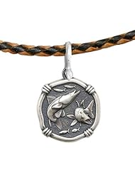 Guy Harvey 25mm Snook Tan/Black Leather Necklace
