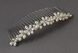 41vMyMq%2B8dL. SL160  Bridal Wedding Comb Flower Blossoms Freshwater Pearl Clusters with Rhinestones Reviews