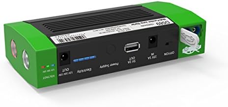 Amooy Portable Power Bank 15000mAh | Car Jump Starter Booster Emergency Power Source | Ultra-bright LED Flash Light for SOS & High Capacity Backup Battery for Cellphone Tablet Laptop-Green/Black