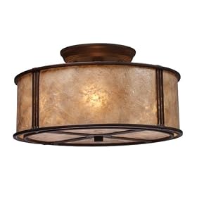 ELK Lighting 15031-3 Barringer 3 Light Semi Flush Mount in Aged Bronze