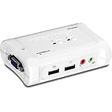 TRENDnet TK-209K 2-Port USB KVM Switch Kit with Audio includes 2x KVM Cables (White)by TRENDnet