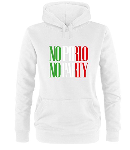 Luckja EM 2016 Trikot Italien Fanshirt No Pirlo No Party EM03 Damen Hoodie