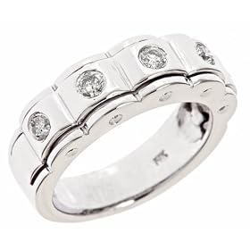 14k White Gold Bezel Set Diamond Wedding Anniversary Band Ring (0.4 Cttw, G Color, SI I Clarity) 14k White Gold Bezel Set Diamond Wedding Anniversary Band Ring (0.4 Cttw, G Color, SI-I Clarity)