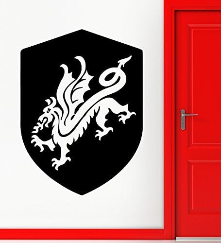 ChrisGDodge Wall Sticker Home Decor Shield Wall Decor Dragon Coat of Arms Medieval Knight Stickers Vinyl