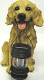 Golden Retriever Dog With Lantern Solar Light (Yellow)