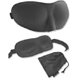 Sweet Dreams Contoured Sleep Mask with Earplugs and Travel Pouch - Black