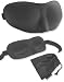 Health & Personal Care : Sweet Dreams Contoured Sleep Mask with Earplugs and Travel Pouch - Black