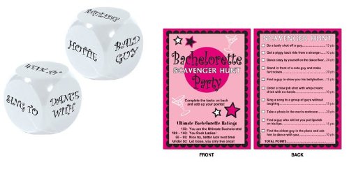 2 Fun BACHELORETTE Party Games -DECISION DICE & Scavenger HUNT -Bridesmaid PARTIES/Wedding/BRIDE to BE/GIRL S Night OUT