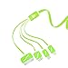 USB Cable, 4 in 1 Multiple Universal USB Charging Cable 3ft(1M) with 8 Pin Lighting / 30 Pin / Micro USB Ports for iPhone, iPad, Samsung Galaxy, Note and most Android phones, Tablet (Green)