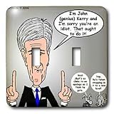 Rich Diesslins Funny General - Editorial Cartoons - John Kerry Foot In Mouth Disease - Light Switch Covers - double toggle switch
