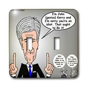 Rich Diesslins Funny General - Editorial Cartoons - John Kerry Foot In Mouth Disease - Light Switch Covers - double toggle switch