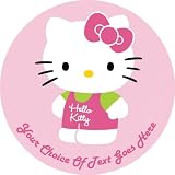 Hello Kitty [P1679] 7.5 Circular Edible Cake Topper made with real icing and printed with your custom greeting [Please use the SEND AS A GIFT facility on the checkout page to tell us the text of your greeting.] and with FREE UK shipping