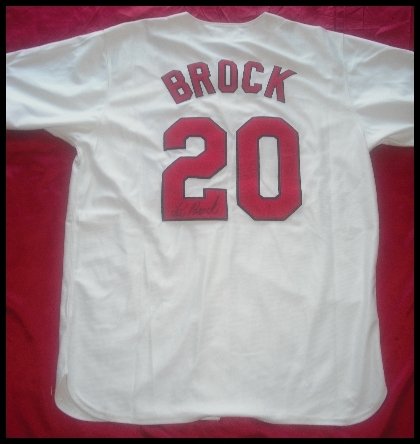 Lou Brock Autographed/Hand Signed St. Louis Cardinals Jersey