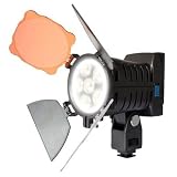 SIOCORE PROFI LED VIDEOLEUCHTE (6 Power-LEDs, max. 920 Lux) für CAMCORDER UND KAMERAS mit regelbarer Lichtintensität für z.B. CANON EOS, 40D, 50D, 60D, 400D, 450D, 500D, 550D, 1000D, 5D, Mark, II, 7D, NIKON D300, D300S, D3000, D3100, D3, D3x, D3S, D5000, D700, D7000, D90, OLYMPUS E-5, E-450, E-600, E-620, PENTAX K-7, K-x, K-5, K-r, etc.