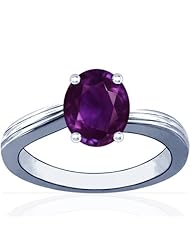 Platinum Oval Cut Purple Sapphire Solitaire Ring
