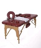 All Inclusive Sierra Comfort Portable Massage Table (Ships with Fitted Sheets, Bolster, Carry Bag, LUX Foam, Towel Hanger, Oil Pouch and Much More) WINE
