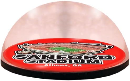 NCAA University of Georgia Bulldogs Sanford Stadium in 2" crystal Magnetized paperweight with Colored Window Gift Box