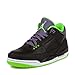 Nike Mens Air Jordan 3 Retro Joker Black/Electric Green-Canyon Purple Leather Basketball Shoes Size 11