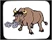 Decorated Mouse Pad with angry, smoke, barnyard, bull, animal, farm
