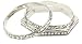 Belle Noel Palladium Three Stack Bangle Bracelet
