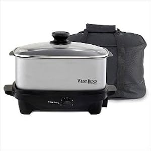 West Bend 84915 5-Quart Oblong-Shaped Slow Cooker with Tote by West Bend