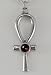 Sterling Silver Ankh Pendant with Genuine Stone Accent