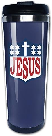 Jesus Baseball Badge 304+ABS Stainless Steel Travel Tumbler Coffee Mug (400ml)