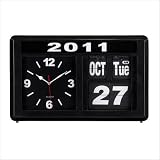 ZUO Retro Auto Flip Clock with Month, Day and Year, Black