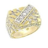 14K Gold Plated Mens CZ Ring