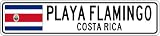 PLAYA FLAMINGO, COSTA RICA - Costa Rica Flag Aluminum City Sign - 4 x 18 Inches