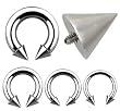 8G Internally Threaded Surgical Steel Horseshoe Spike - 5/8 - Sold as a Pair