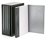 Vision By Gussco Plush Tuck Flap Note Pads Set, 3.5 x 5.25 Inches, Black Case with Black Notepads, 100 Micro-Perfed Ruled Pages (5 Pads Per Set)(94147)