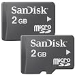 Sandisk MicroSD 2GB with microSD to SD Adapter, 2 Pack