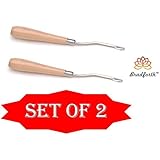 Latch Hook Tool Bent Wooden Handle 6.5 Inches Set of 2