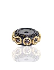 Antique Look 14kt Solid Gold 925 Sterling Silver Rondelle Bead Finding