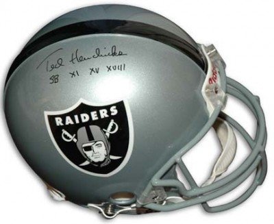 Ted Hendricks Autographed/Hand Signed Oakland Raiders Full Size Proline Helmet with SB XI XV XVIII I