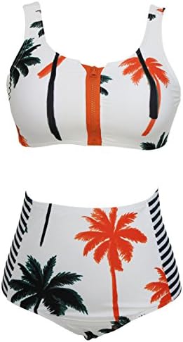 Kizmo Women Printed Plam Tree Bikini Set (Medium)