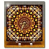 MANDALA mandala zen InnerBalance harmony gold yellow sun energy glowing chakra meditation NewAge - 6x6 Desk Clock