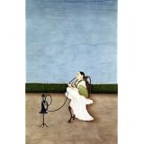 Indian lady squatting on a European style chair (Print On Demand)