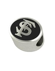 Florida State Seminoles Bead Fits Most Pandora Style Bracelets Including Pandora, Chamilia, Biagi, Zable, Troll and More. High Quality Bead in Stock for Immediate Shipping