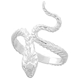 Sterling Silver Diamond Cut Snake Ring, size 9