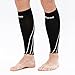 Bracoo Compression Shin Splints Leg Sleeves - Men, Women, - cycling, running, basketball, strength training, Nursing, Mataernity and various sporting activities, White Accent, Medium