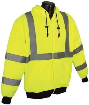 Radians RadWear Class 3 Long Sleeve Hooded Sweatshirt - Lime, 2XL, Model# SJP1-3ZGS