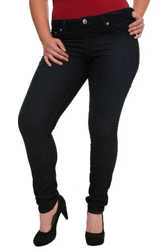 Torrid Plus Size Source of Wisdom - Dark Rinse Navy Thread Skinny Jean (Tall)