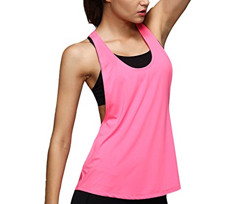 Shawhuaa Womens Basic Loose Low V Neck Racerback Sport Tank Top