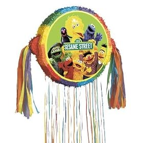 Click here to buy Sesame Street Group Drum Pull Pinata by Sesame Street.